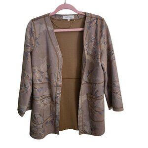 Anthropologie Solitaire Beige Vegan Suede Open Front Duster Jacket Size S